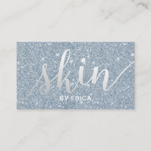 Tarjeta De Visita Esthetician azul polvoriento elegante del