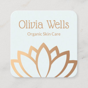 Tarjeta de visita Esthetician Gold Lotus Flower Sq