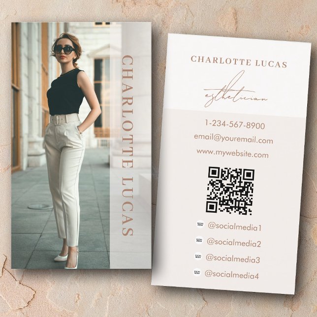 Tarjeta De Visita Esthetician Spa Luxury Beauty Real Estate Beige (Esthetician Spa Luxury Beauty Real Estate Beige Business Card)