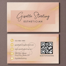 Tarjeta De Visita Esthetician Watercolor QR Code