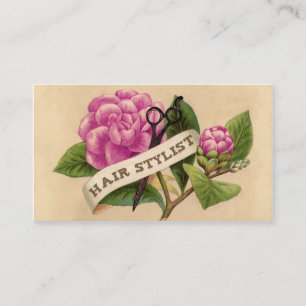 Tarjeta De Visita estilista color de rosa retro del hairstylist de