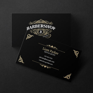 Tarjeta De Visita Estilista de Barbería Vintage Simple de Color Beig