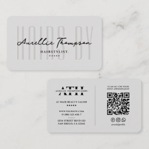 Tarjeta De Visita Estilista de cabello Beauty Colorista Gris Claro M