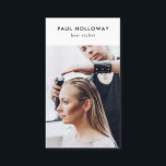 Tarjeta De Visita Estilista de cabello blanco moderno foto simple el<br><div class="desc">Estilista de cabello blanco moderno foto simple elegante</div>