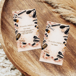 Tarjeta De Visita Estilista de cabello con cinta rosada