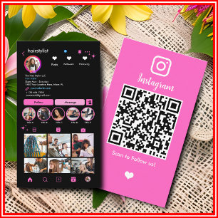 Tarjeta De Visita Estilista de cabello Instagram Moderno Salón Chic 