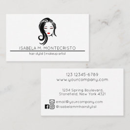 Tarjeta De Visita Estilista de cabello minimalista