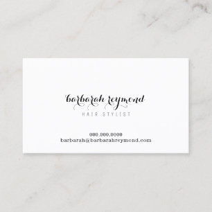 Tarjeta De Visita estilista de cabello minimalista (profesión person