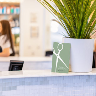 Tarjeta De Visita Estilista de cabello moderno gráfico verde