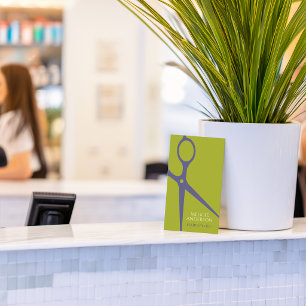 Tarjeta De Visita Estilista de cabello moderno gráfico verde morado