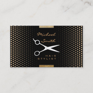 Tarjeta De Visita Estilista De Cabello Moderno Profundo Champán Polk