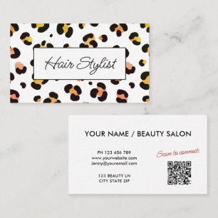 Tarjeta De Visita Estilista de cabello moderno y elegante