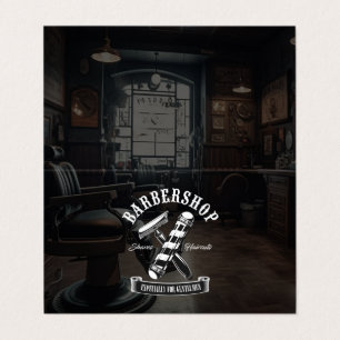 Tarjeta De Visita Estilista de Cabello Negro Moderno Barbería Doble