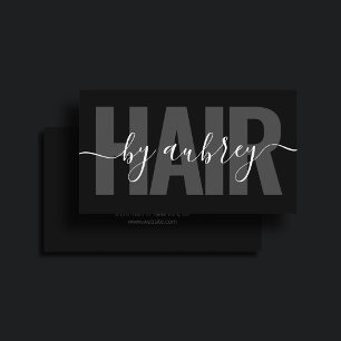 Tarjeta De Visita Estilista de cabello Script minimal moderno negrit
