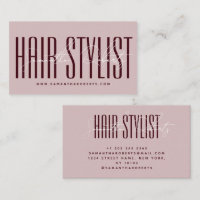 Estilista de cabello tipografía moderna script púr