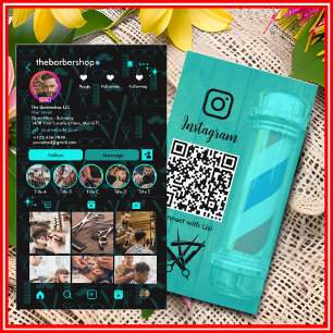 Tarjeta De Visita Estilista de Instagram Peluquería Escanea para Con