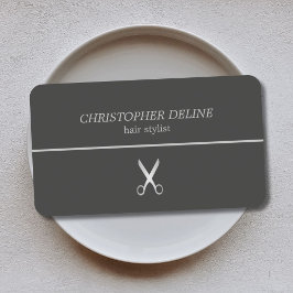 Tarjeta De Visita Estilista de la línea oscura minimalista