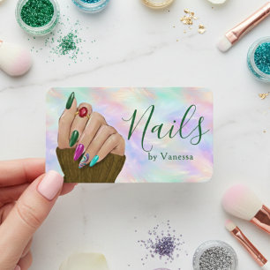 Tarjeta De Visita Estilista de Manicura Artista Estudio de Uñas Ópal