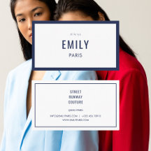 Tarjeta de visita estilista de moda de la Marina d