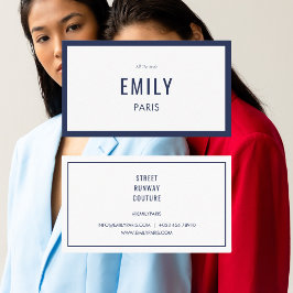 Tarjeta de visita estilista de moda de la Marina d