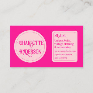Tarjeta De Visita Estilista de moda rosa caliente