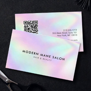 Tarjeta De Visita Estilista de Peinados Salón de Belleza Código QR M