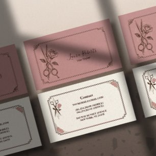Tarjeta De Visita Estilista de pelo Art Deco Dusty Rose