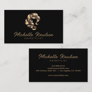 Tarjeta De Visita Estilista de Pelo Chic Moderno Salón de Belleza Ne