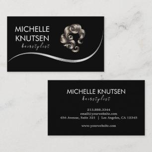 Tarjeta De Visita Estilista de Pelo Chic Moderno Salón de Belleza Ne