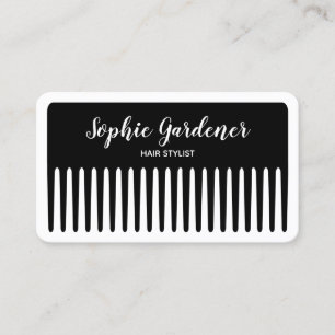 Tarjeta De Visita Estilista de pelo - Comb - Negro y Blanco