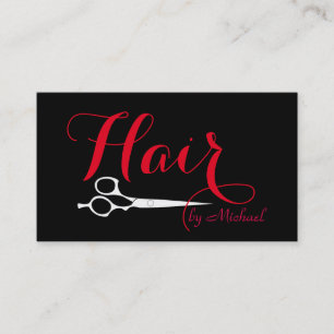 Tarjeta De Visita Estilista de pelo elegante fondo negro #4