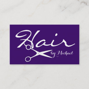 Tarjeta De Visita Estilista de pelo elegante fondo violeta profundo