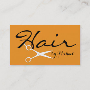 Tarjeta De Visita Estilista de pelo elegante zanahoria fondo naranja