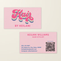 Estilista de Pelo Groovy Retro Código QR Pelo Por