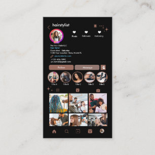 Tarjeta De Visita Estilista de Pelo Instagram Terracota Escanear par