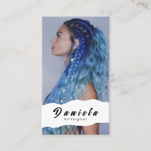 Tarjeta De Visita Estilista de pelo liso cissor Minimalista Rubor ro