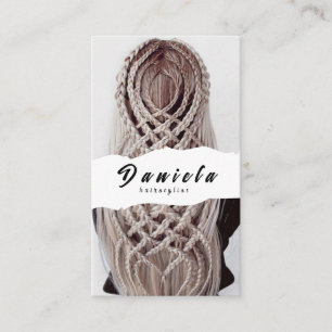 Tarjeta De Visita Estilista de pelo liso cissor Minimalista Rubor ro