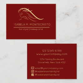 Tarjeta De Visita Estilista de pelo minimalista