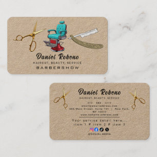Tarjeta De Visita Estilista de Pelo Minimalista Elegante