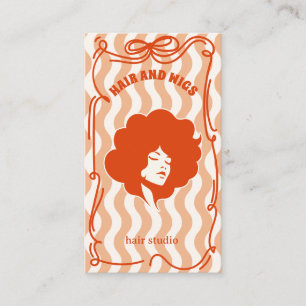 Tarjeta De Visita Estilista de pelo retro audaz garabato caprichoso