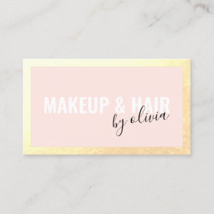 Tarjeta De Visita Estilista de pelo rosa y maquillador Artista de ma