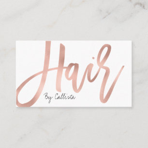 Tarjeta De Visita Estilista de pelo simple Rosa Oro moderno tipograf