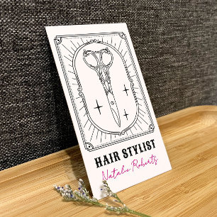 Tarjeta De Visita Estilista de Pelo Tijera Monigote Foto Personaliza