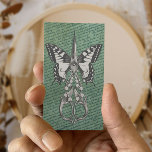 Tarjeta De Visita Estilista de pelo vintage antigüedades Ssor y mari<br><div class="desc">Tarjetas de visita de vintage con estilo Hair Stylist Antique Scissor & Butterfly.</div>