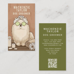 Tarjeta De Visita Estilista de Perro Bonito Estilo de Spa Personaliz