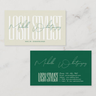 Tarjeta De Visita estilista de pestañas Monogram escritura moderna