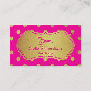 Tarjeta De Visita Estilista De Salón De Pelo - Encantadores Puntos D