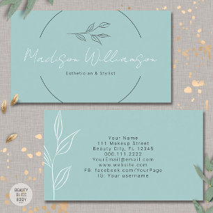 Tarjeta De Visita Estilista de spa minimalista botánico moderno