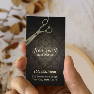 Tarjeta De Visita Estilista del cabello de Damask