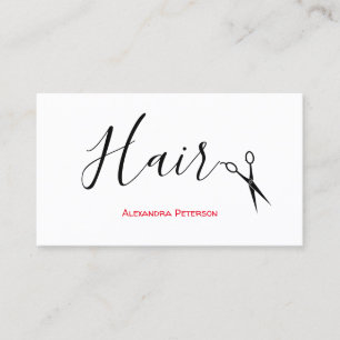 Tarjeta De Visita Estilista del cabello - Negro y rojo
